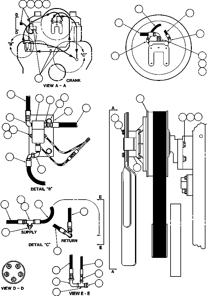 Komatsu parts book diagram for AFE47-CA 730E S/N A30257 & A30260  FOSCOR: FAN CLUTCH INSTALLATION