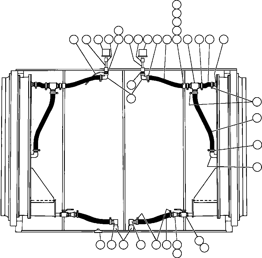 Komatsu parts book diagram for AFE47-CA 730E S/N A30257 & A30260  FOSCOR: DRIVE WHEEL PIPING