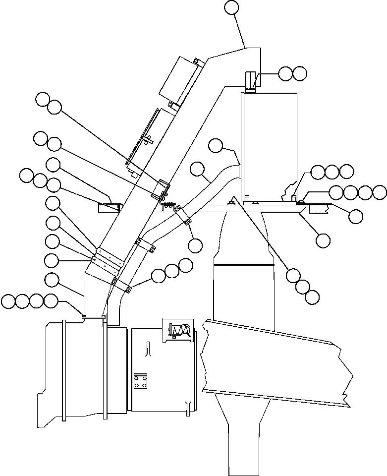Komatsu parts book diagram for AFE47-CA 730E S/N A30257 & A30260  FOSCOR: BLOWER INLET & COOLING AIR INSTL