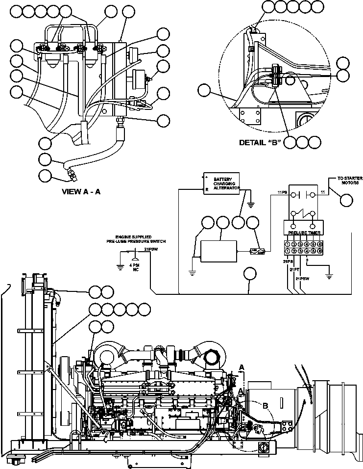 Komatsu parts book diagram for AFE47-CA 730E S/N A30257 & A30260  FOSCOR: ENGINE WIRING
