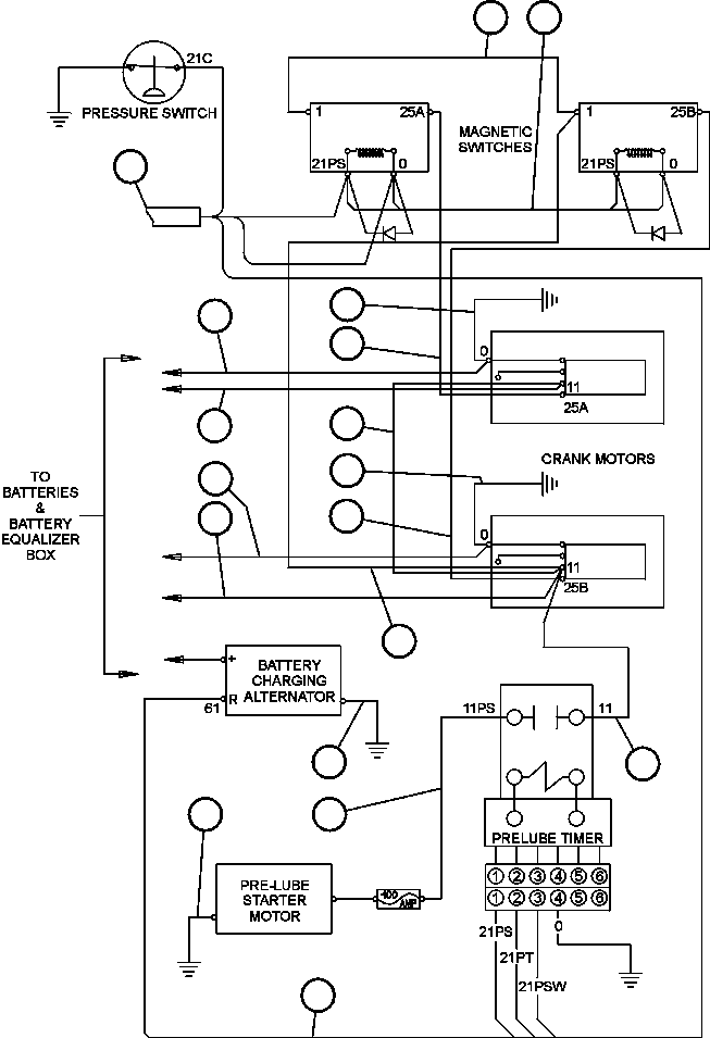 Komatsu parts book diagram for AFE47-CA 730E S/N A30257 & A30260  FOSCOR: ELECTRIC START WIRING