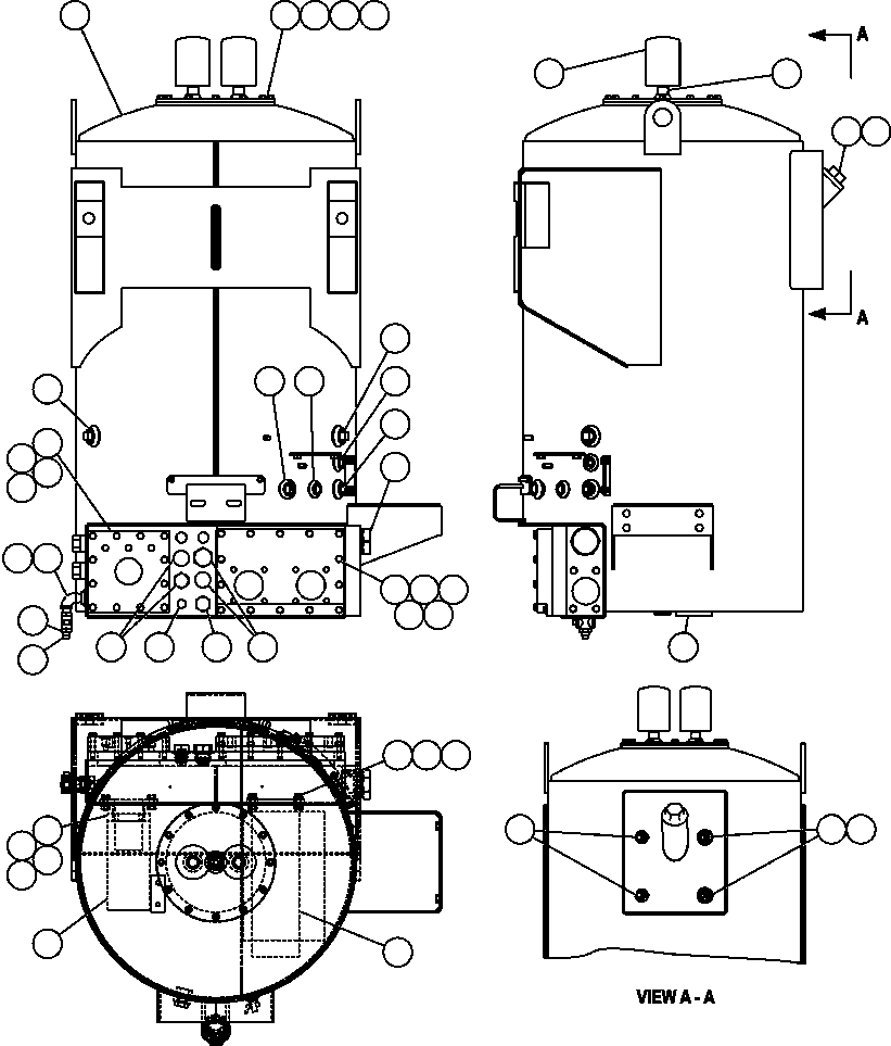 Komatsu parts book diagram for AFE47-CA 730E S/N A30257 & A30260  FOSCOR: HYDRAULIC TANK ASSEMBLY INSTALLATION