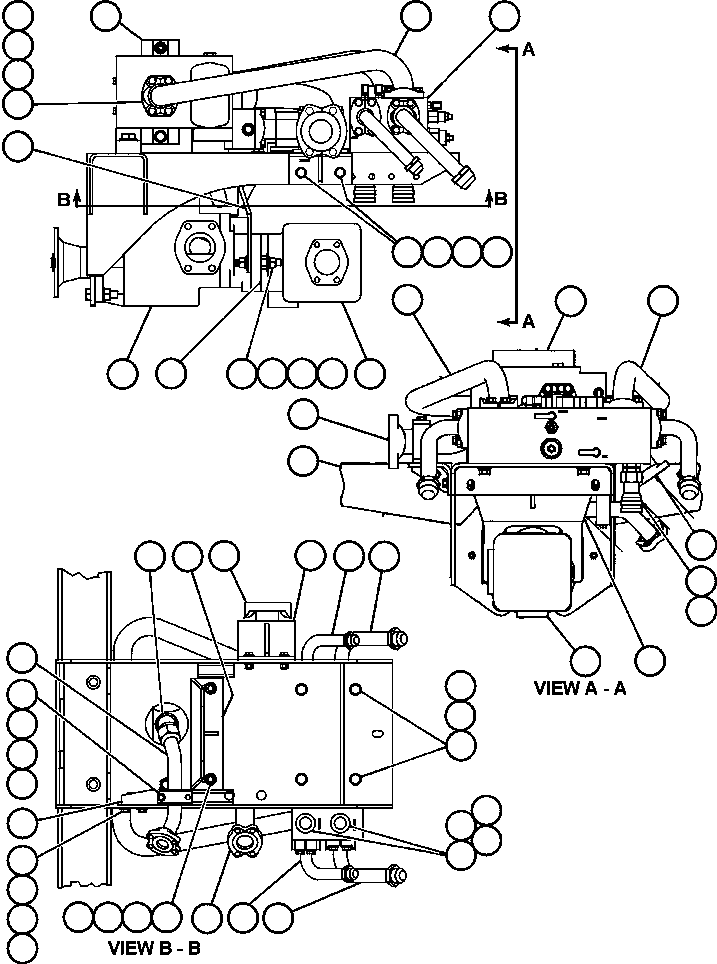 Komatsu parts book diagram for AFE47-CA 730E S/N A30257 & A30260  FOSCOR: HOIST PUMP MODULE - 1