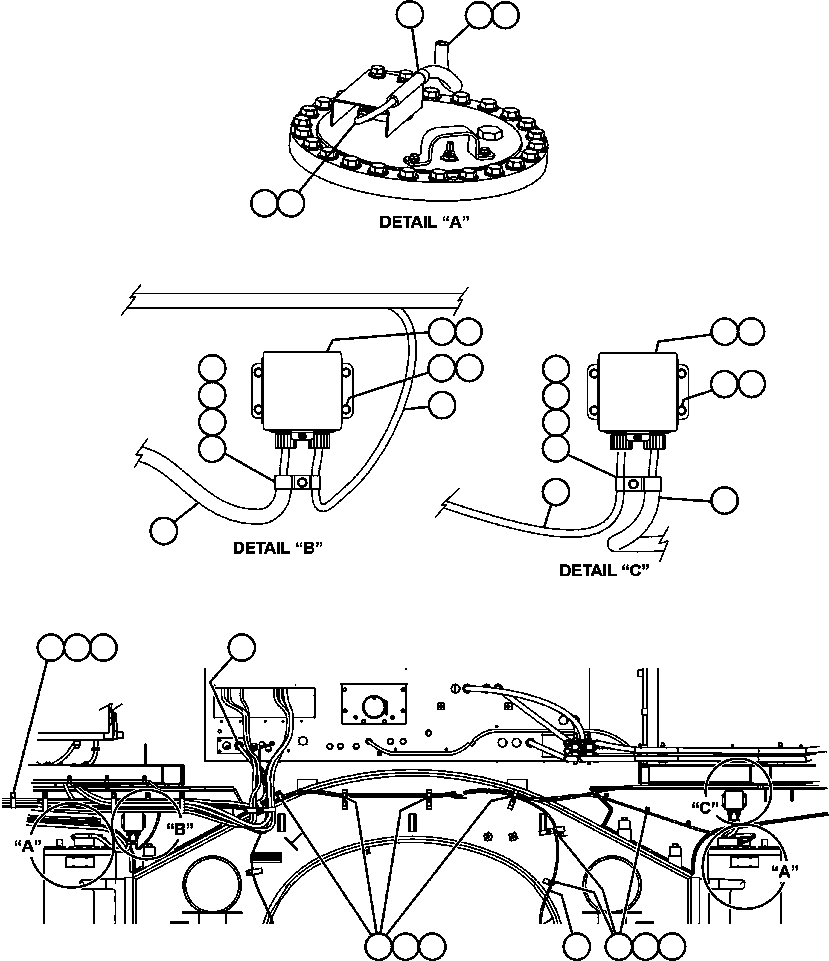 Komatsu parts book diagram for AFE47-CA 730E S/N A30257 & A30260  FOSCOR: PAYLOAD METER III - FRONT SUSPENSIONS