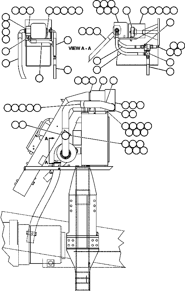 Komatsu parts book diagram for AFE47-CA 730E S/N A30257 & A30260  FOSCOR: AIR INTAKE FILTRATION INSTALLATION