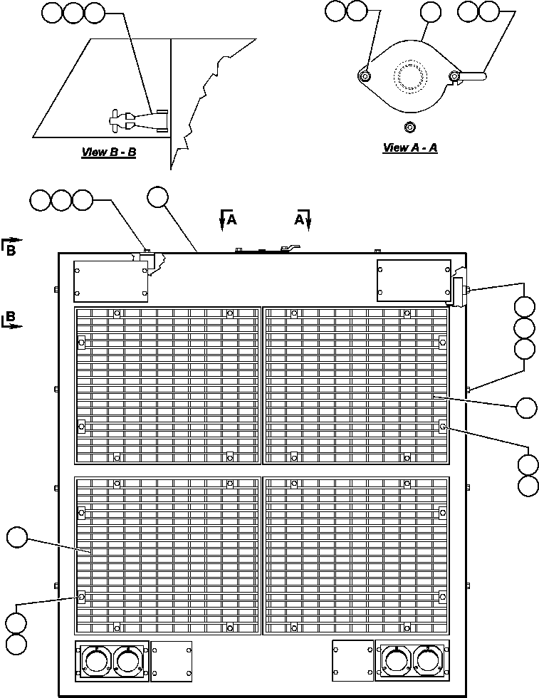 Komatsu parts book diagram for AFE47-CM 730E S/N A30310 & A30312-A30317  A.T. MASSEY: HOOD & GRILLE
