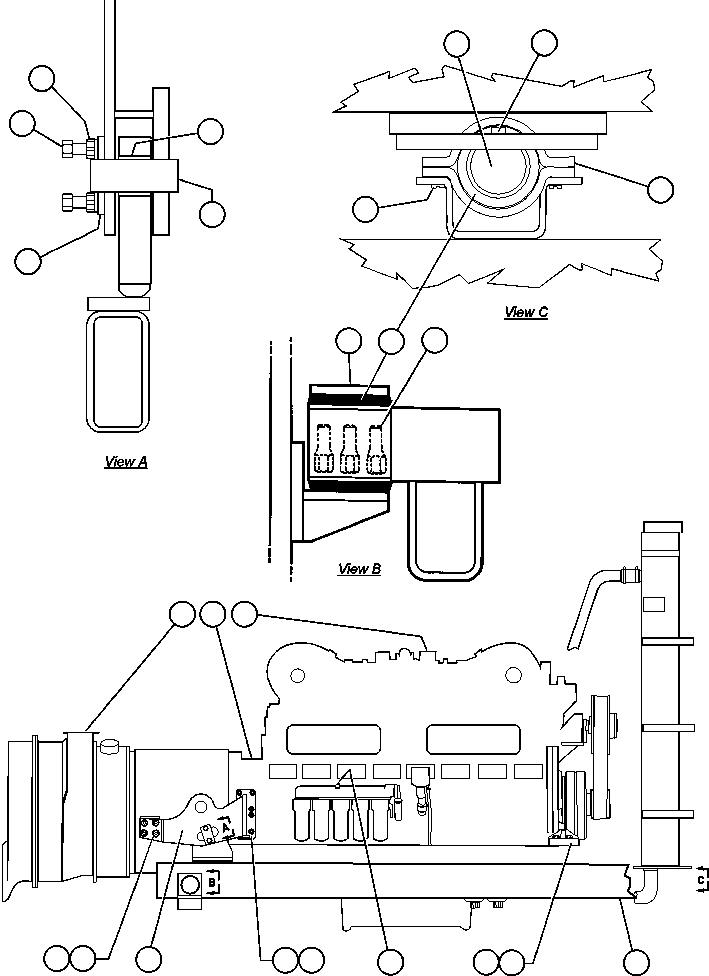 Komatsu parts book diagram for AFE47-CM 730E S/N A30310 & A30312-A30317  A.T. MASSEY: ENGINE & MISCELLANEOUS INSTALLATION