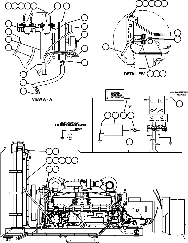 Komatsu parts book diagram for AFE47-CM 730E S/N A30310 & A30312-A30317  A.T. MASSEY: ENGINE WIRING