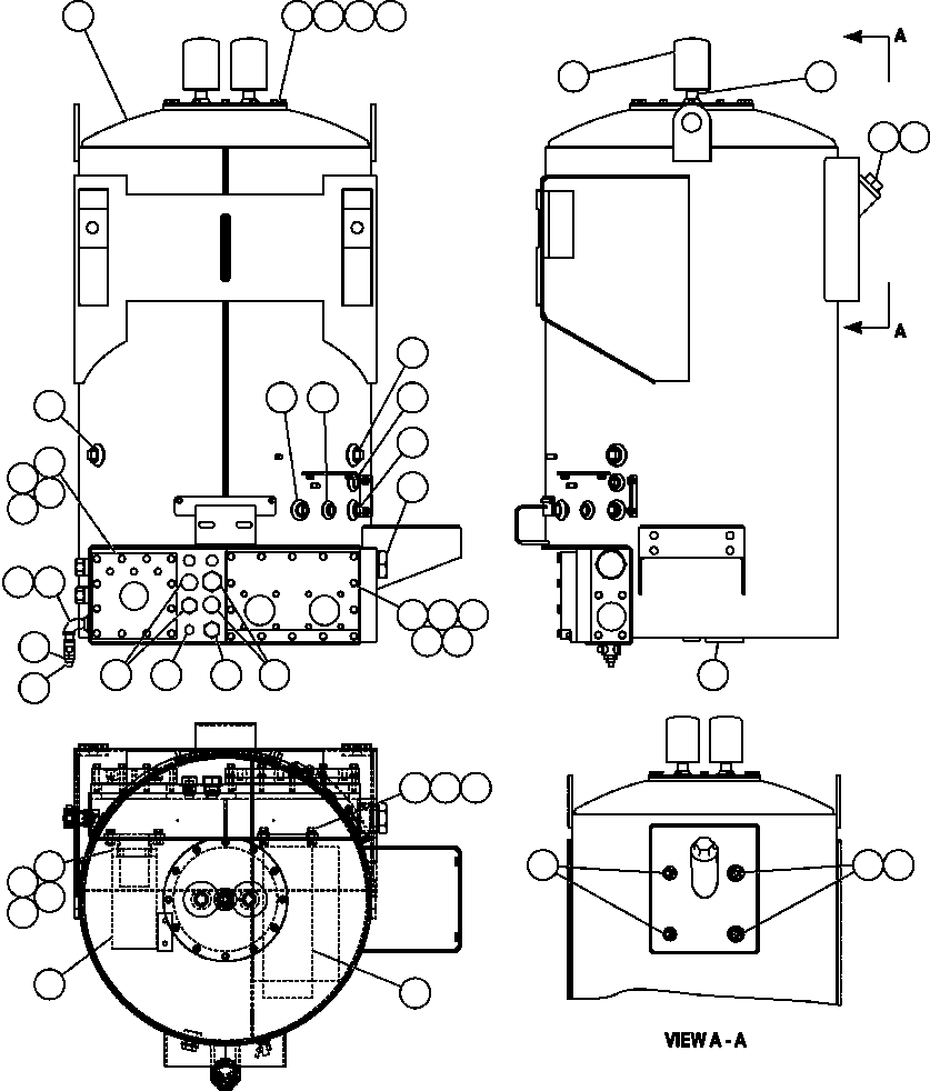 Komatsu parts book diagram for AFE47-CM 730E S/N A30310 & A30312-A30317  A.T. MASSEY: HYDRAULIC TANK ASSEMBLY INSTALLATION