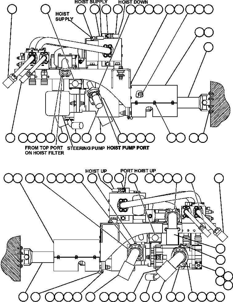 Komatsu parts book diagram for AFE47-CM 730E S/N A30310 & A30312-A30317  A.T. MASSEY: HYDRAULIC SYSTEM PIPING