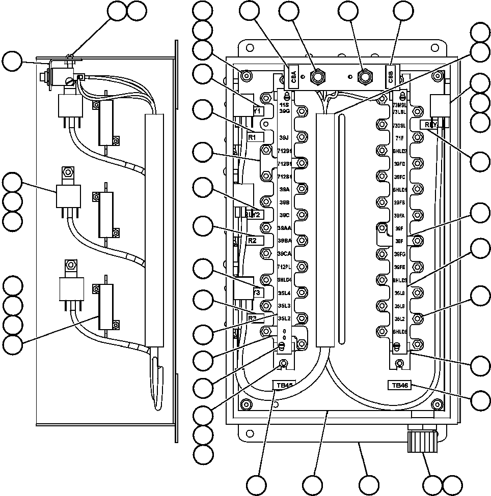 Komatsu parts book diagram for AFE47-CM 730E S/N A30310 & A30312-A30317  A.T. MASSEY: JUNCTION BOX ASSEMBLY - PLM III (EG7505)