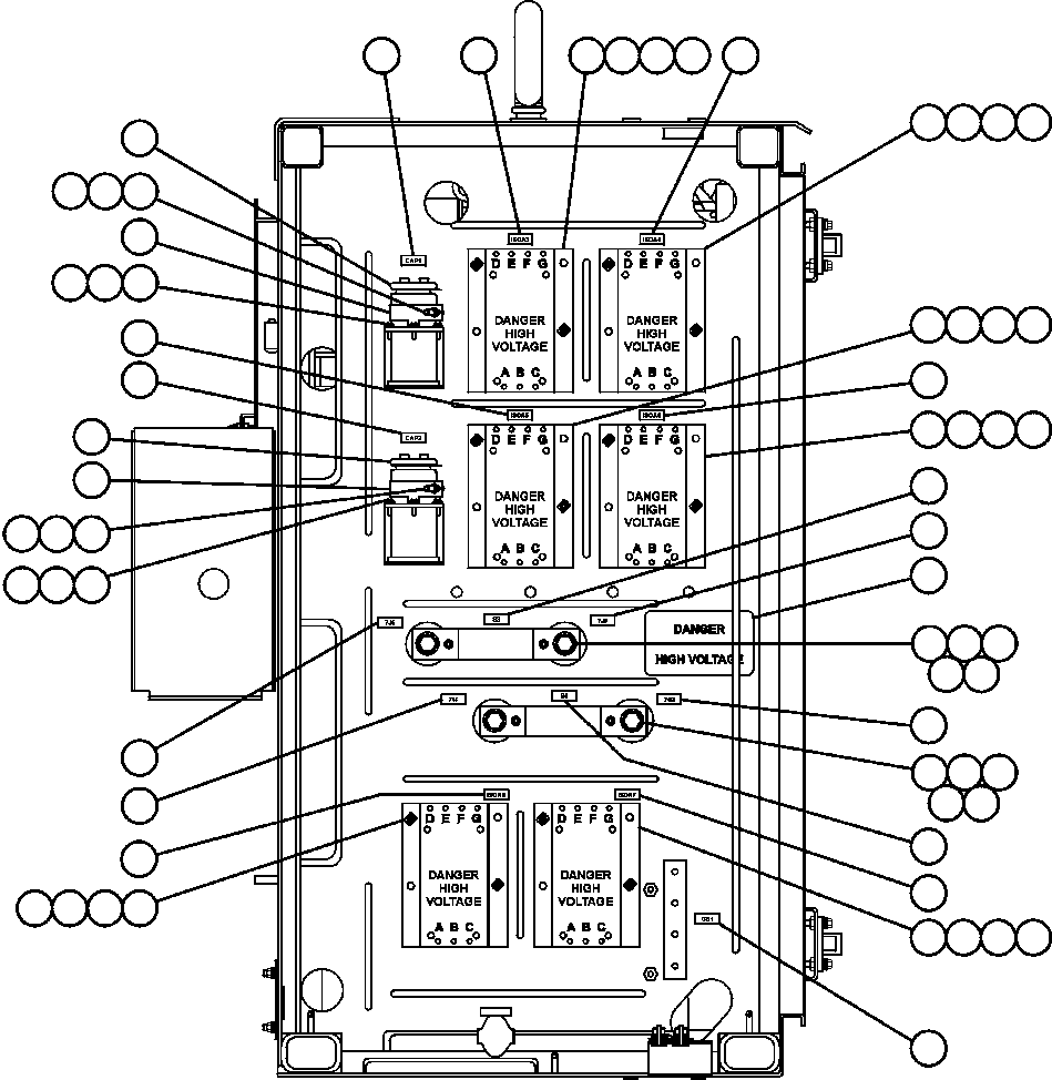 Komatsu parts book diagram for AFE47-CM 730E S/N A30310 & A30312-A30317  A.T. MASSEY: CONTROL CABINET - CENTER DOOR (RIGHT SIDE WALL)
