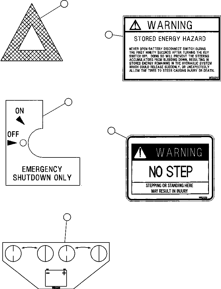 Komatsu parts book diagram for AFE47-DH 730E S/N A30375             ALCOA: DECALS & WARNINGS - 2