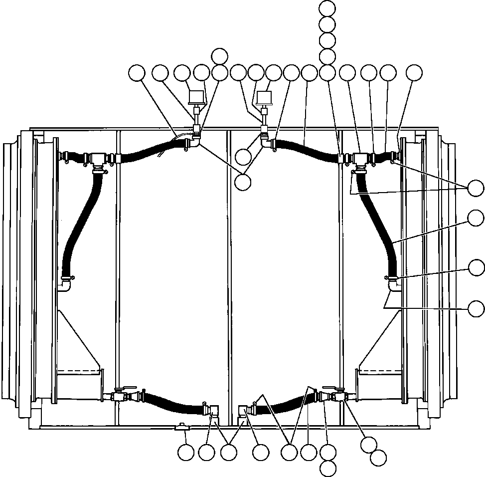 Komatsu parts book diagram for AFE47-DH 730E S/N A30375             ALCOA: DRIVE WHEEL PIPING