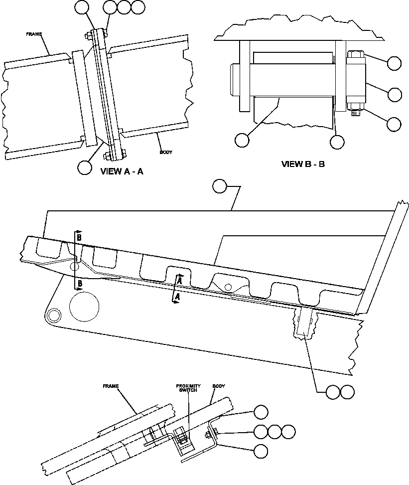 Komatsu parts book diagram for AFE47-DH 730E S/N A30375             ALCOA: BODY & BODY PIVOT