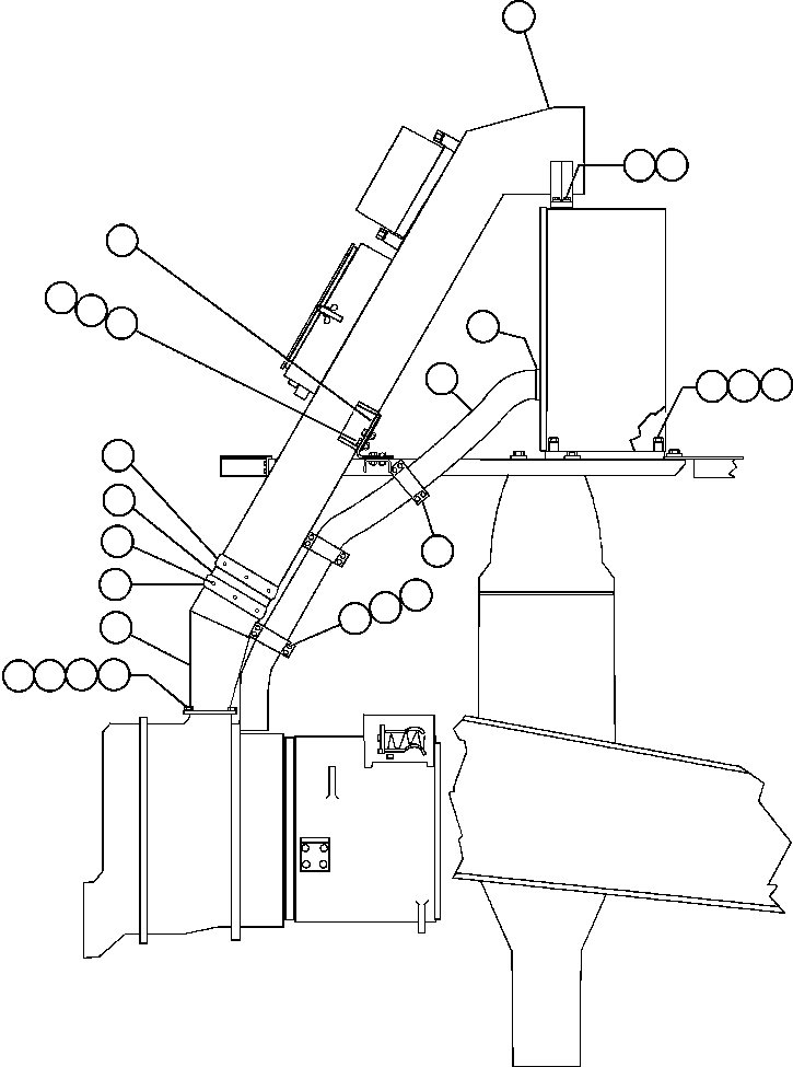 Komatsu parts book diagram for AFE47-DH 730E S/N A30375             ALCOA: BLOWER INLET & COOLING AIR INSTL