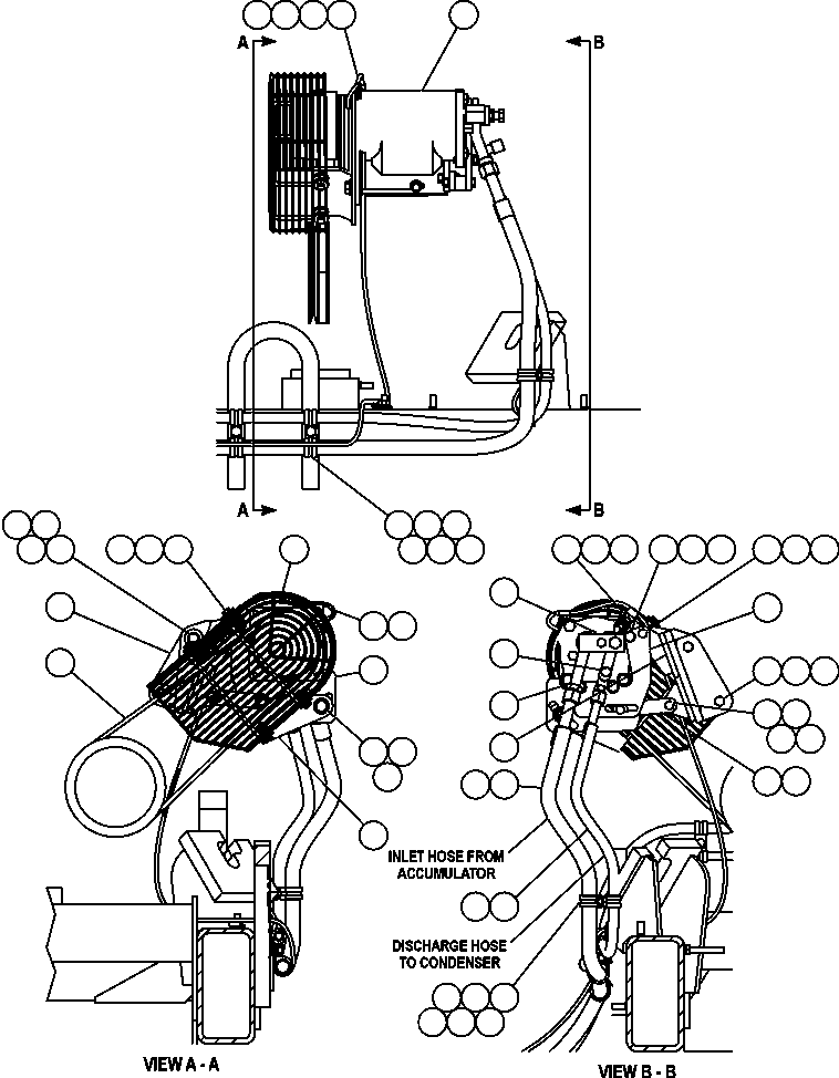 Dump Trucks Komatsu / AFE47-DV 730E S/N A30409               BARRICK(AFE47-DV) / AIR CONDITIONER COMPRESSOR INSTALLATION(202 : 55705)