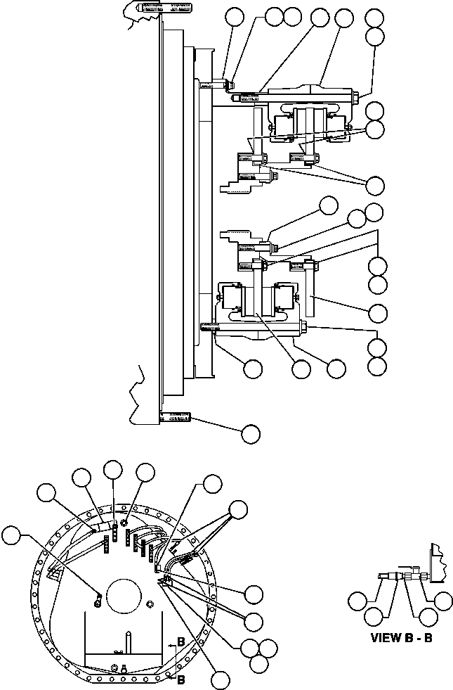 Komatsu parts book diagram for AFE47-DW 730E S/N A30410-A30411 & A30417               LOMAS BAYAS: REAR DISC & PARKING BRAKE INSTL