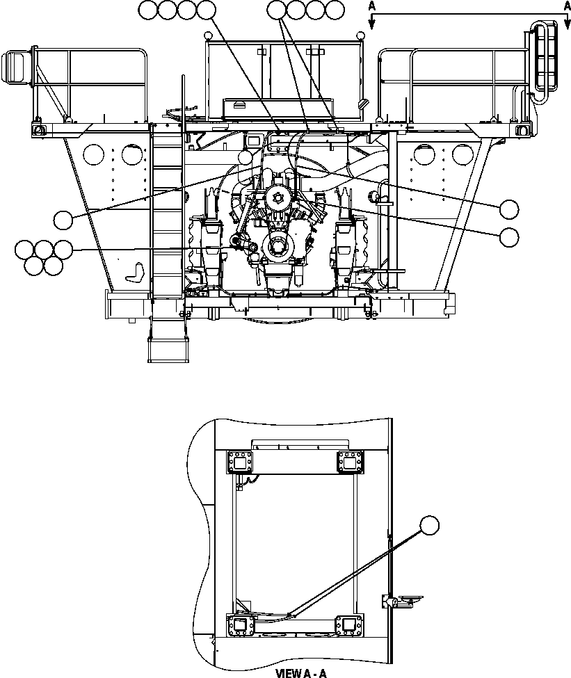 Komatsu parts book diagram for AFE47-DW 730E S/N A30410-A30411 & A30417               LOMAS BAYAS: HEATER PIPING