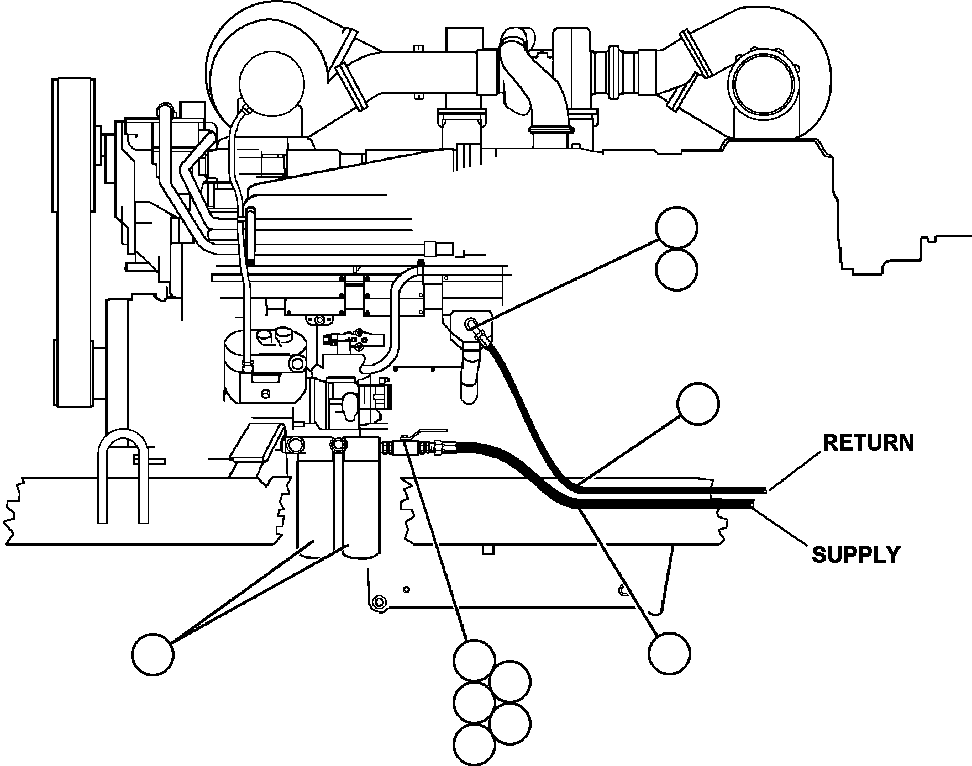 Komatsu parts book diagram for AFE47-DW 730E S/N A30410-A30411 & A30417               LOMAS BAYAS: ENGINE FUEL PIPING
