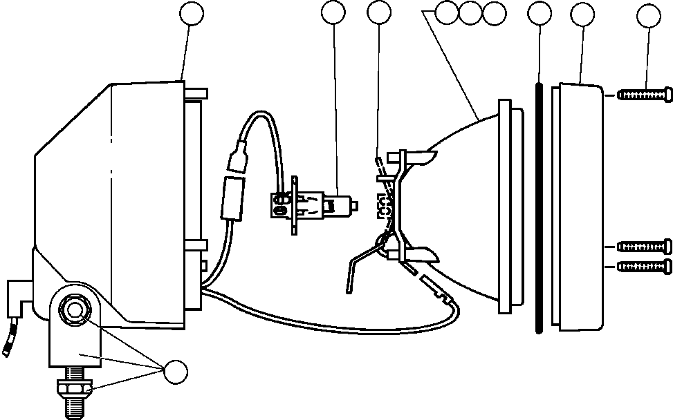 Komatsu parts book diagram for AFE47-DW 730E S/N A30410-A30411 & A30417               LOMAS BAYAS: LIGHT ASSEMBLY (SUPER HALOGEN) - 2