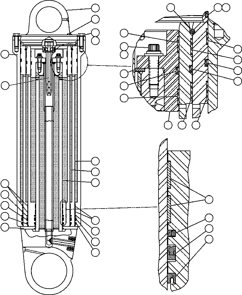 Komatsu parts book diagram for AFE47-DW 730E S/N A30410-A30411 & A30417               LOMAS BAYAS: HOIST CYLINDER ASSEMBLY (EL4833)