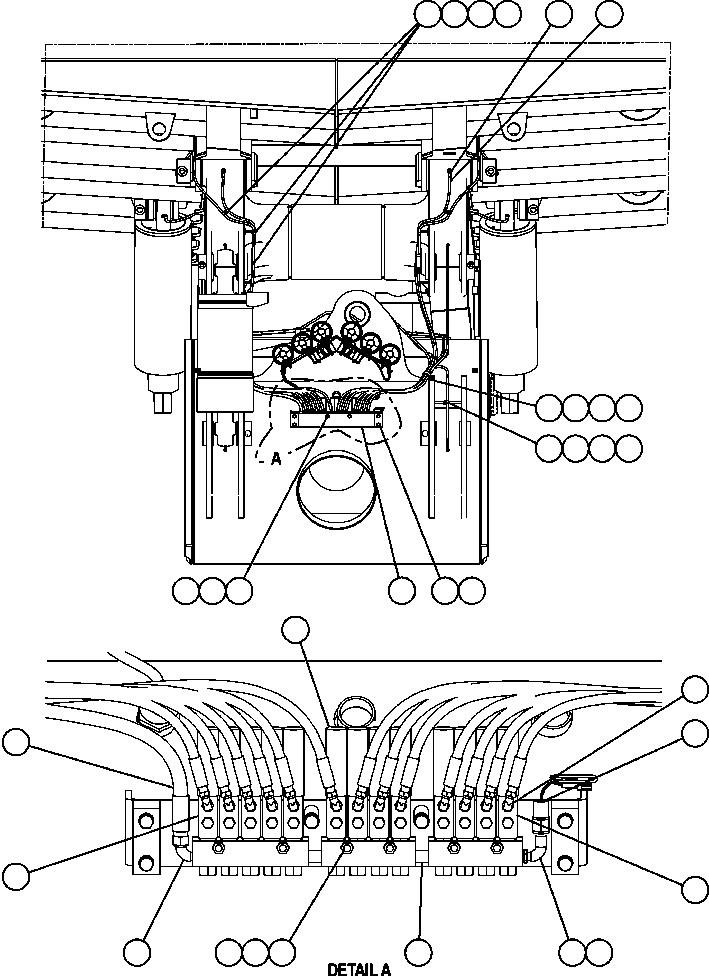Komatsu parts book diagram for AFE47-DW 730E S/N A30410-A30411 & A30417               LOMAS BAYAS: AXLE MOUNTED INJECTOR PIPING
