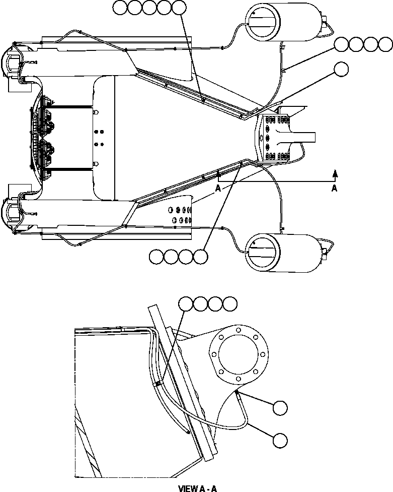 Komatsu parts book diagram for AFE47-DW 730E S/N A30410-A30411 & A30417               LOMAS BAYAS: AUTOMATIC LUBRICATION SYSTEM - REAR AXLE