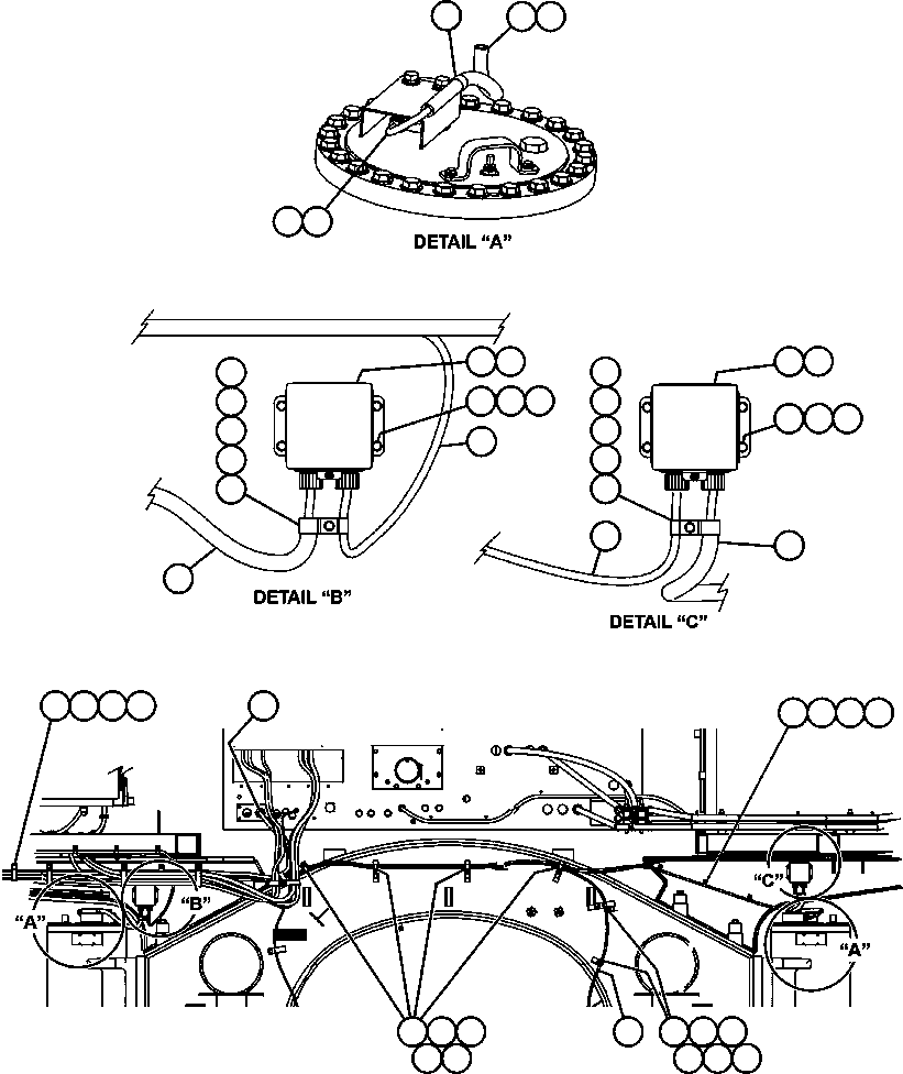 Komatsu parts book diagram for AFE47-DW 730E S/N A30410-A30411 & A30417               LOMAS BAYAS: PAYLOAD METER III - FRONT SUSPENSIONS
