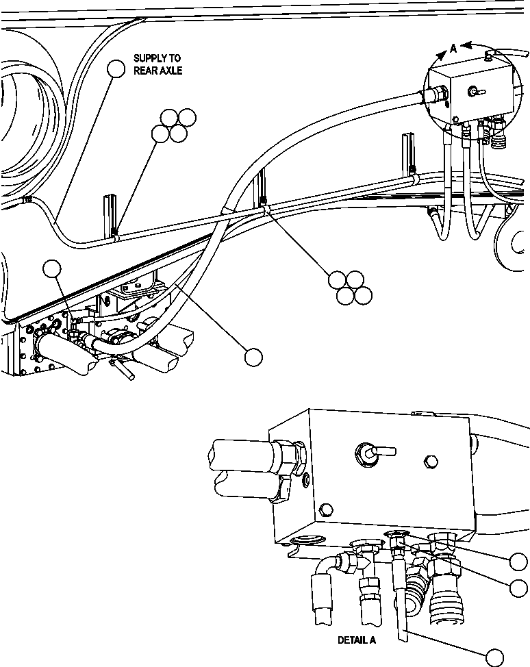 Dump Trucks Komatsu / AFE47-EA 730E S/N A30427 & A30428      OCP(AFE47-EA) / AUTOMATIC LUBRICATION - FRAME PIPING - 1(426 : 55856)