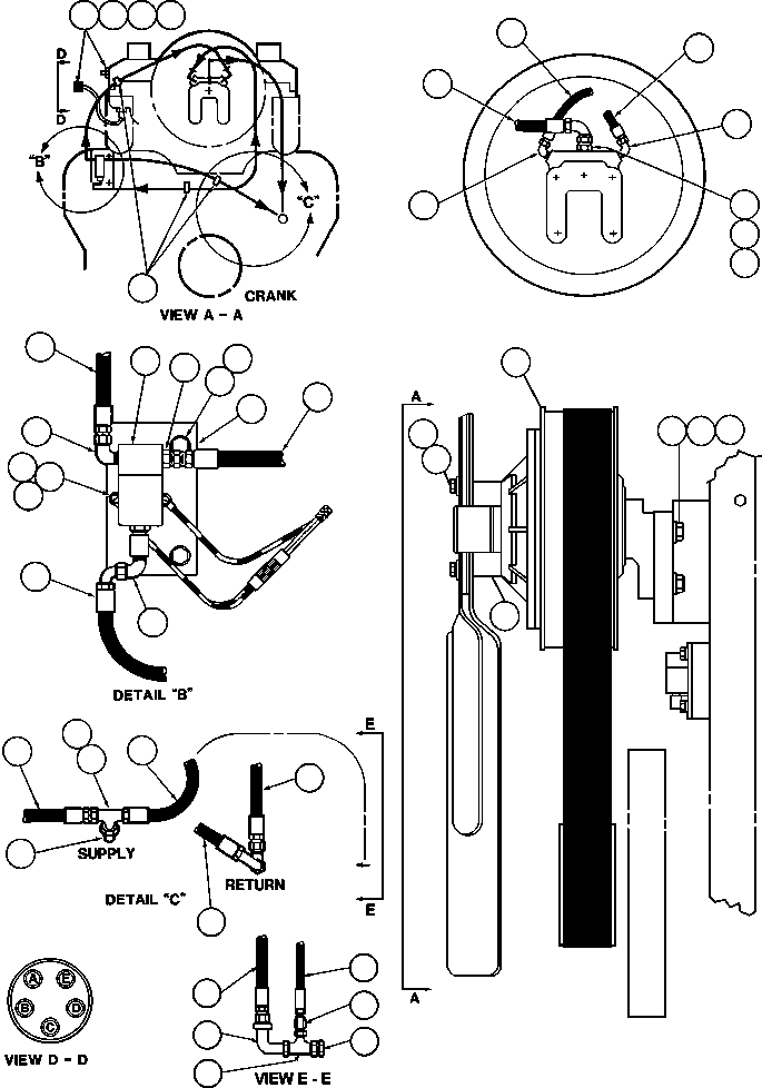 Komatsu parts book diagram for AFE47-EC 730E S/N A30434-A30436, A30438-A30439       KAL: FAN CLUTCH INSTALLATION