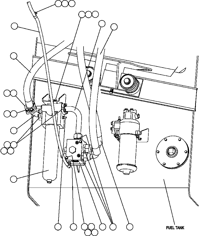 Komatsu parts book diagram for AFE47-EC 730E S/N A30434-A30436, A30438-A30439       KAL: STEERING FILTER & UNLOADER INSTALLATION