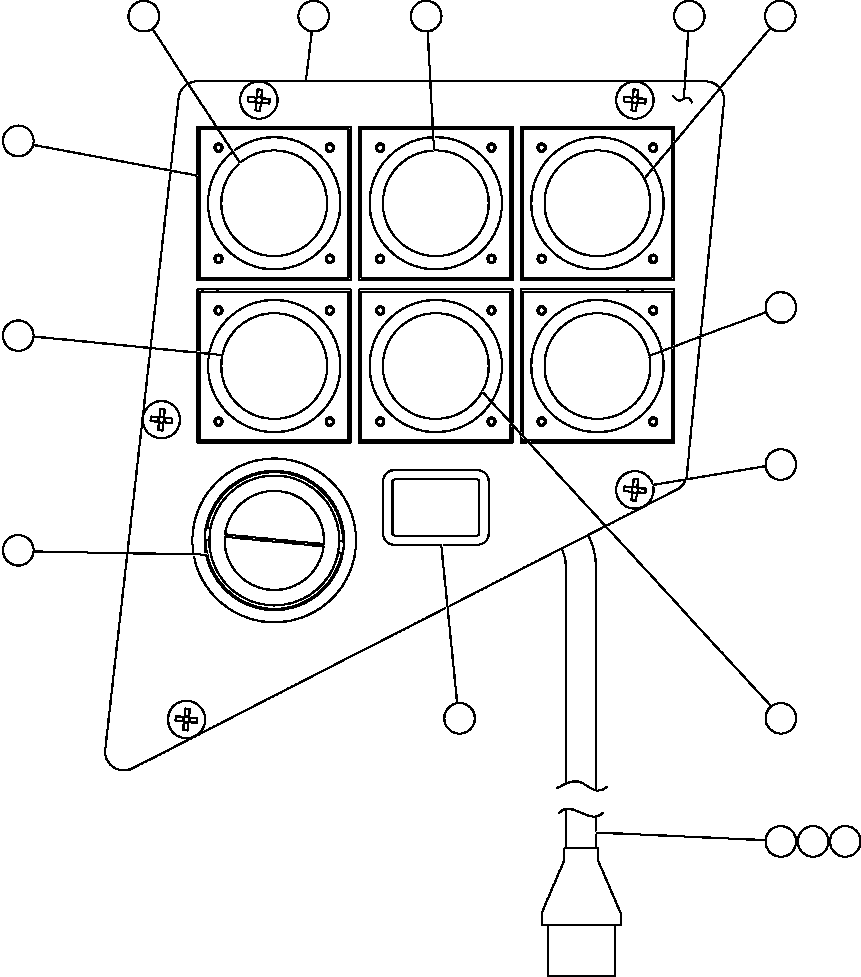 Komatsu parts book diagram for AFE47-EC 730E S/N A30434-A30436, A30438-A30439       KAL: UPPER L.H. DASH MODULE (SM5164)