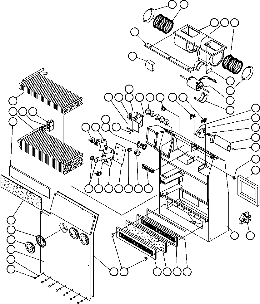 Komatsu parts book diagram for AFE47-EC 730E S/N A30434-A30436, A30438-A30439       KAL: HEATER/AIR CONDITIONER ASSEMBLY - 1 (PC1066)