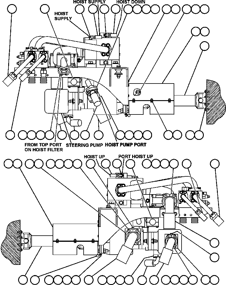 Komatsu parts book diagram for AFE47-EC 730E S/N A30434-A30436, A30438-A30439       KAL: HYDRAULIC SYSTEM PIPING - 1