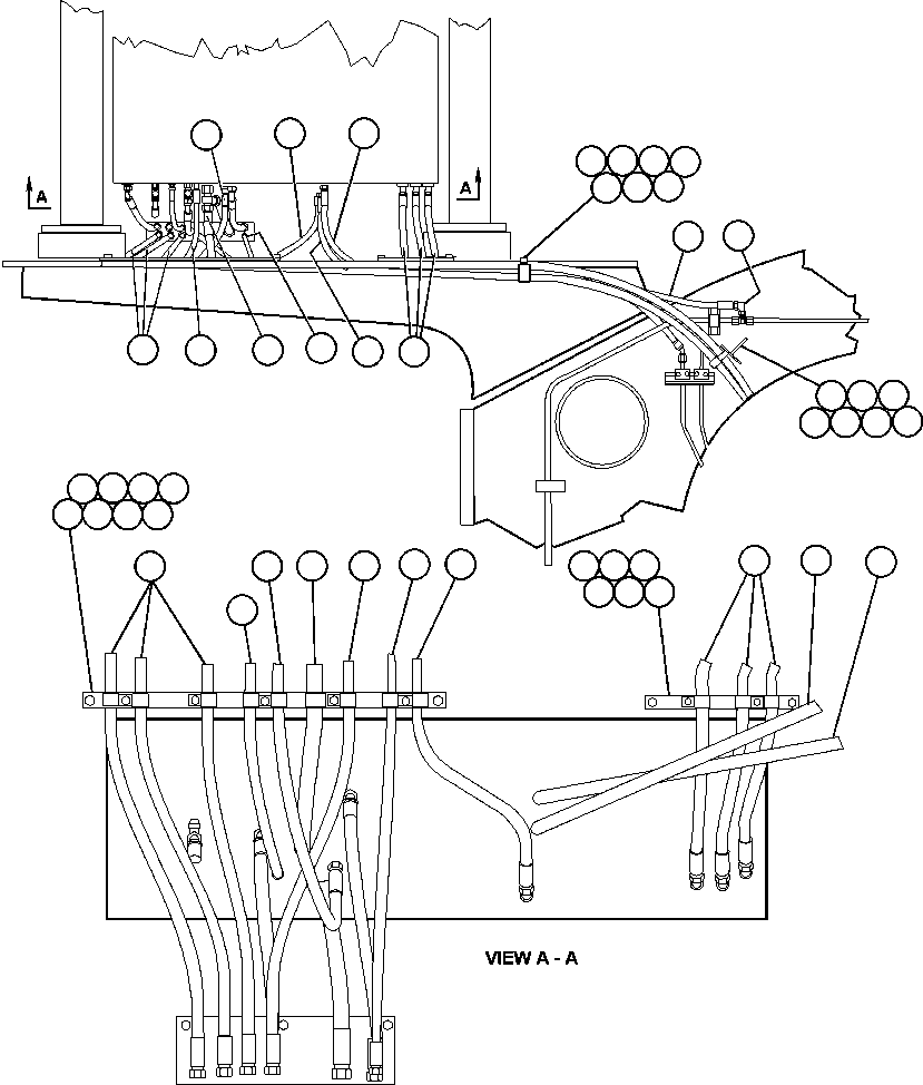Komatsu parts book diagram for AFE47-EC 730E S/N A30434-A30436, A30438-A30439       KAL: HYDRAULIC BRAKE CABINET PIPING
