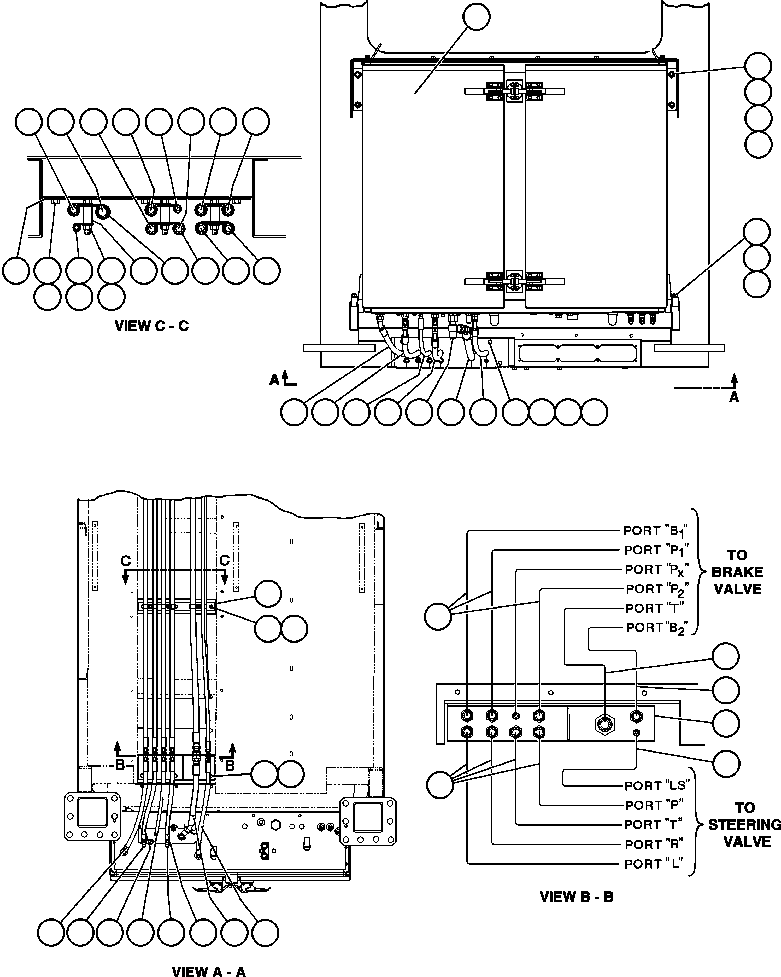 Komatsu parts book diagram for AFE47-EC 730E S/N A30434-A30436, A30438-A30439       KAL: BRAKE CABINET/CAB PIPING