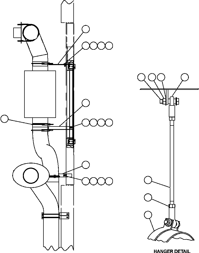 Komatsu parts book diagram for AFE47-EF 730E S/N A30445 & A30446   ORAPA MINE: EXHAUST PIPING - 2
