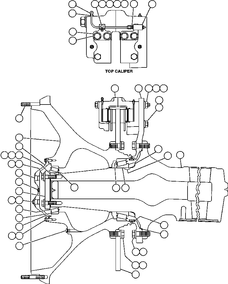 Komatsu parts book diagram for AFE47-EF 730E S/N A30445 & A30446   ORAPA MINE: SPINDLE, HUB & BRAKE INSTALLATION