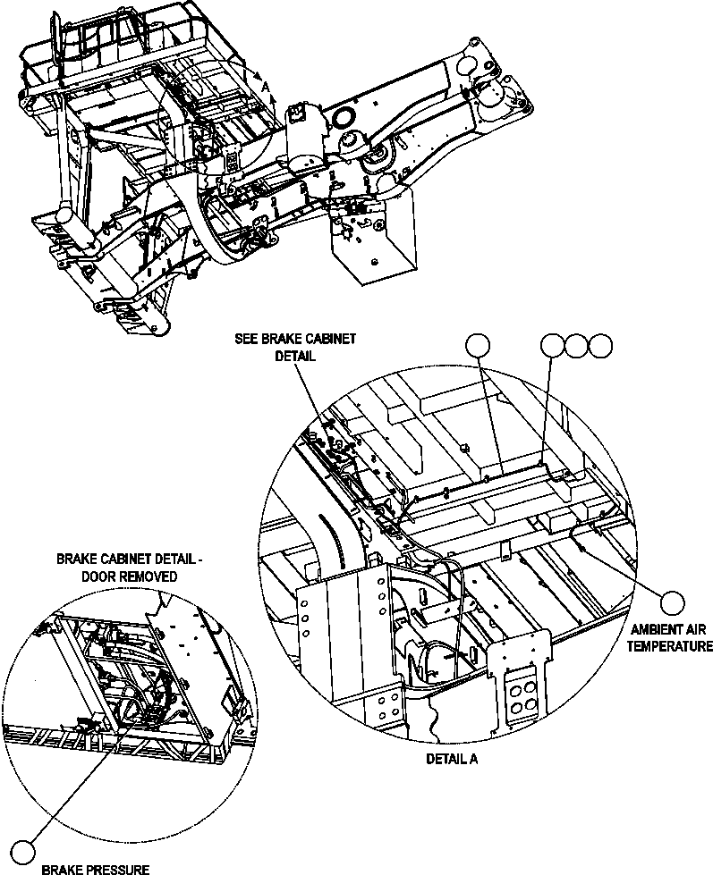 Komatsu parts book diagram for AFE47-EF 730E S/N A30445 & A30446   ORAPA MINE: VHMS - SENSOR INSTALLATION