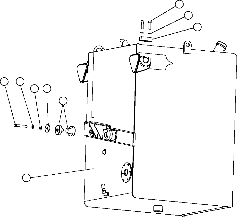 Komatsu parts book diagram for AFE47-EF 730E S/N A30445 & A30446   ORAPA MINE: FUEL TANK MOUNTING