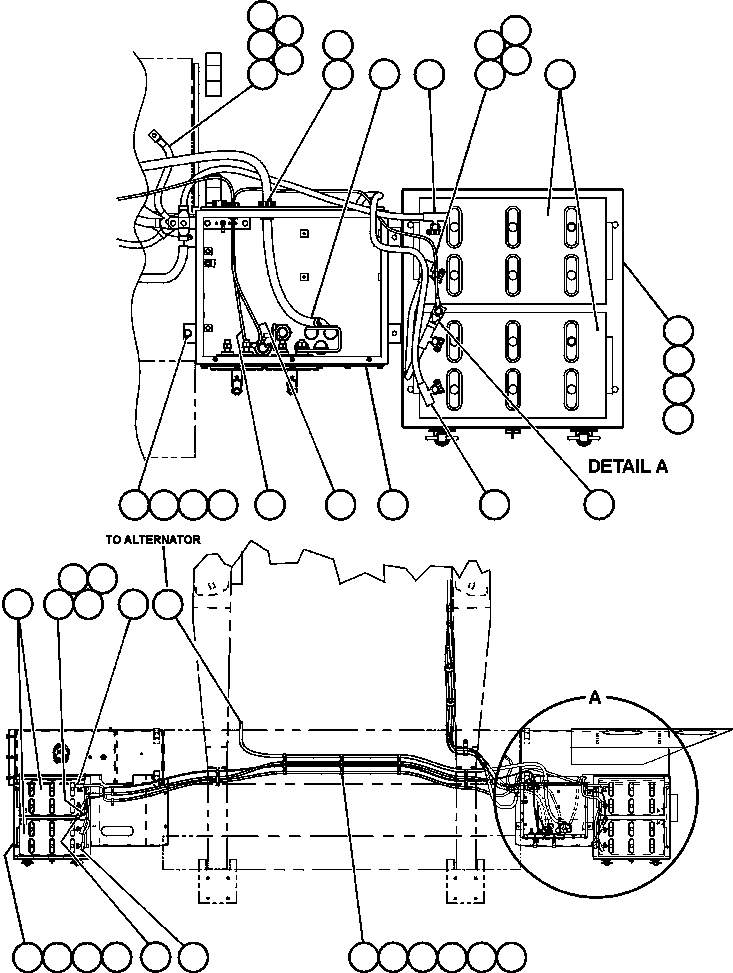 Komatsu parts book diagram for AFE47-EF 730E S/N A30445 & A30446   ORAPA MINE: BATTERIES, BATTERY BOXES & WIRING