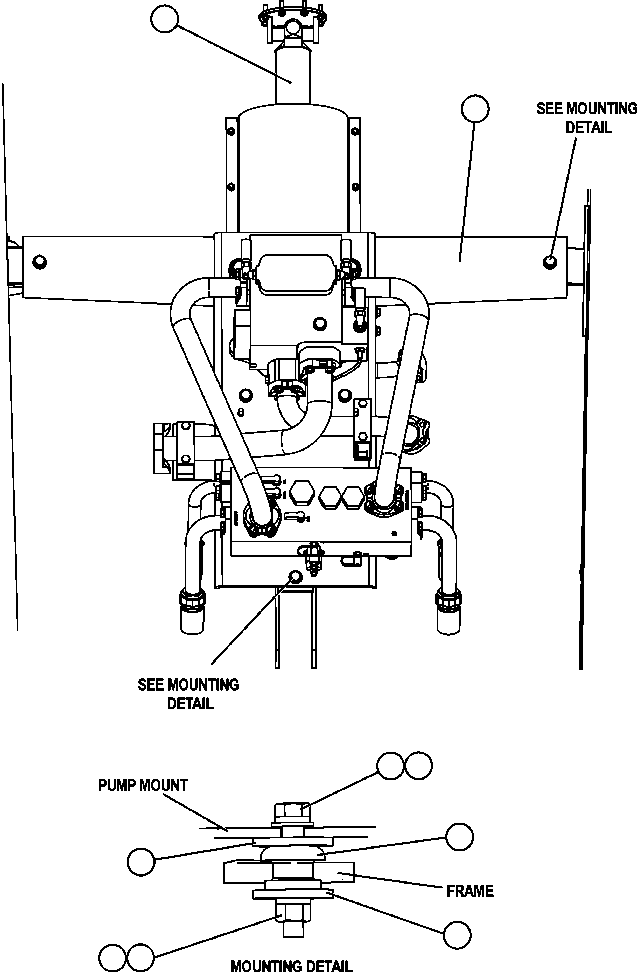 Komatsu parts book diagram for AFE47-EF 730E S/N A30445 & A30446   ORAPA MINE: PUMP MODULE INSTALLATION