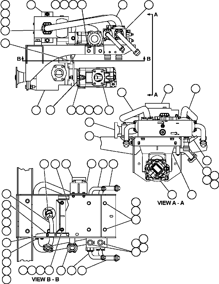 Komatsu parts book diagram for AFE47-EF 730E S/N A30445 & A30446   ORAPA MINE: PUMP MODULE - 1