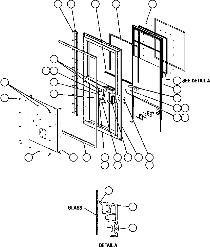 Komatsu parts book diagram for AFE47-FE 730E S/N A30512 - A30517    ROSSING URANIUM: DOOR - L.H. (EM0048)