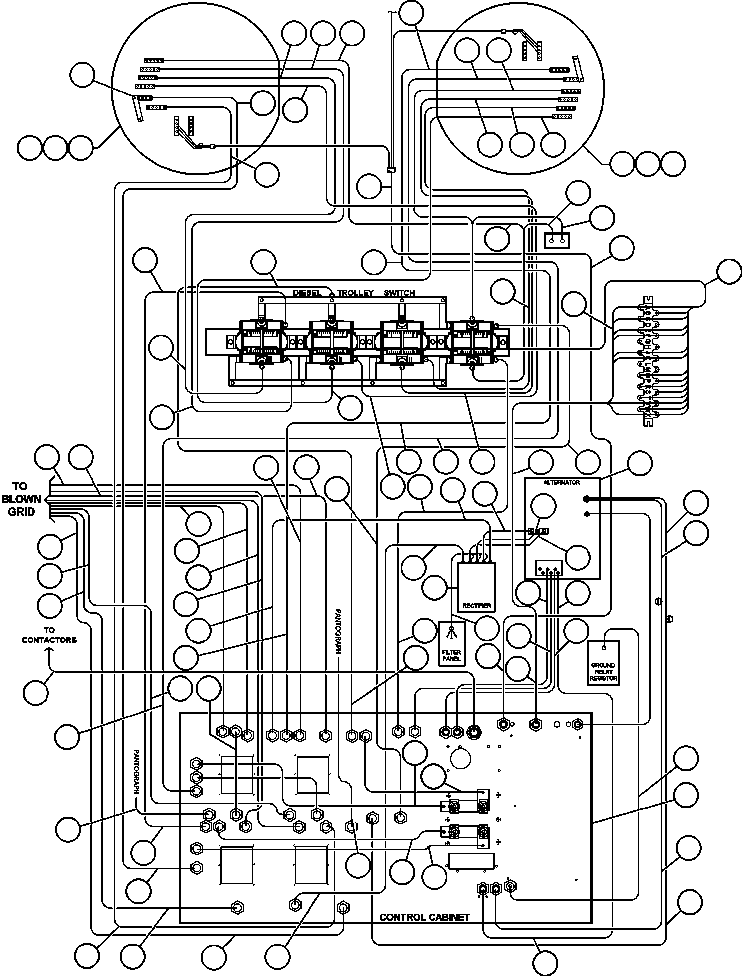 Komatsu parts book diagram for AFE47-FE 730E S/N A30512 - A30517    ROSSING URANIUM: ELECTRIC POWER COMPONENTS WIRING (TROLLEY)