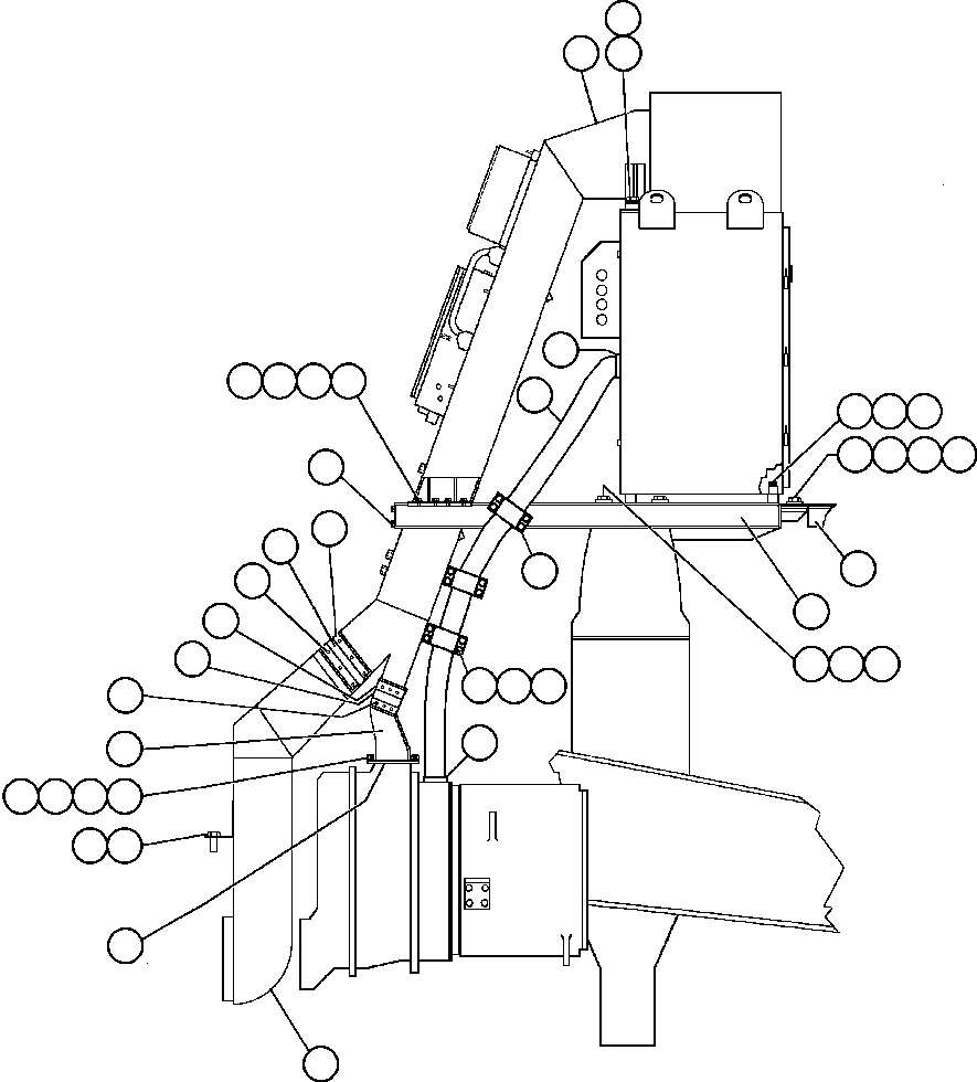 Komatsu parts book diagram for AFE47-FE 730E S/N A30512 - A30517    ROSSING URANIUM: BLOWER INLET AND COOLING AIR INSTALLATION