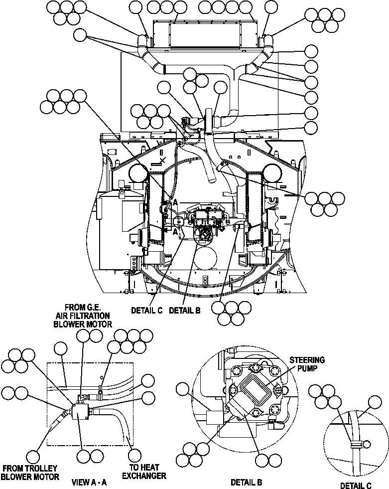 Komatsu parts book diagram for AFE47-FE 730E S/N A30512 - A30517    ROSSING URANIUM: AIR INTAKE FILTRATION INSTALLATION