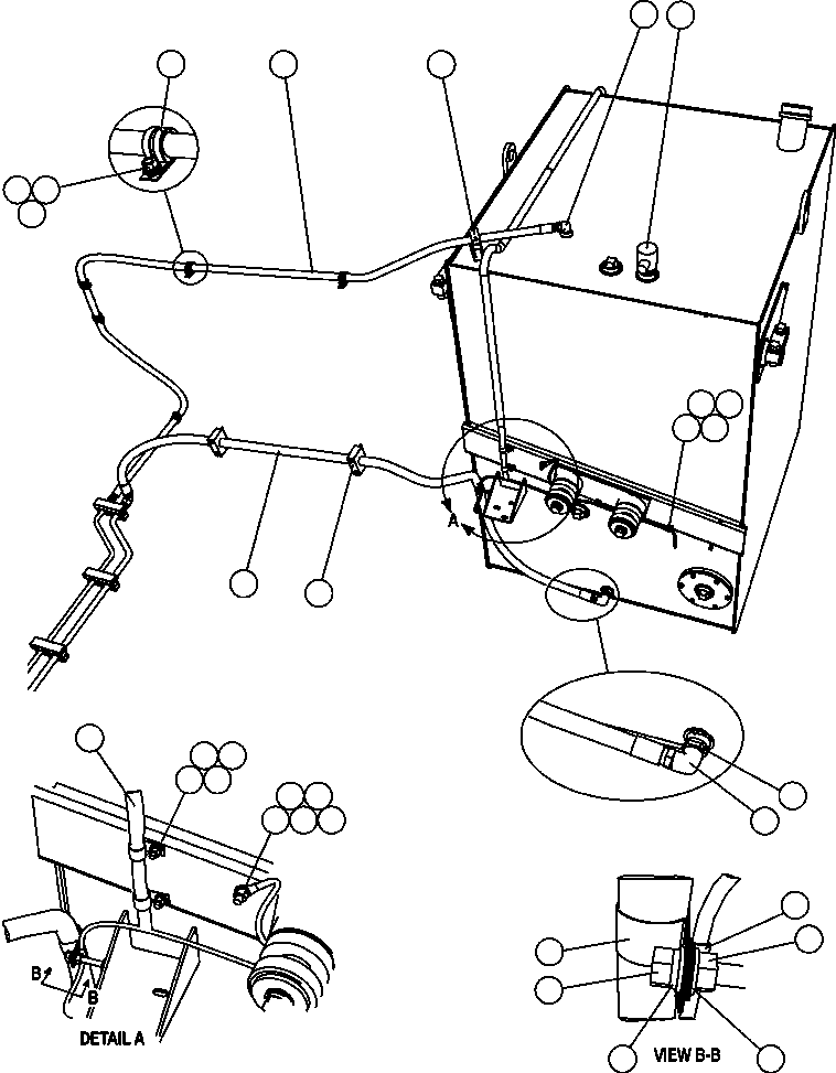 Komatsu parts book diagram for AFE47-FE 730E S/N A30512 - A30517    ROSSING URANIUM: FUEL SYSTEM PIPING