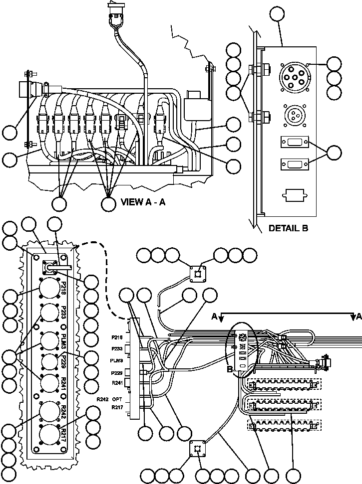 Komatsu parts book diagram for AFE47-FE 730E S/N A30512 - A30517    ROSSING URANIUM: CAB CONNECTOR PLATE & WIRING